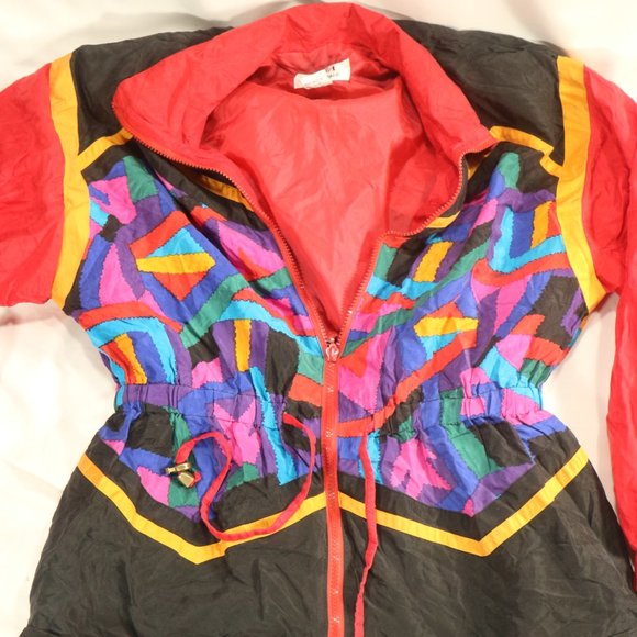 vtg ROSA of SCARSDALE Multicolor Geometric Print Tracksuit Set Sz Small Wmn - Picture 2 of 11